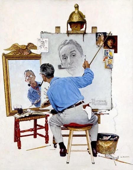 Triple Self-Portrait (1960) - Norman Rockwell