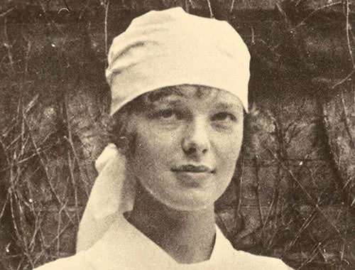 Amelia Earhart as a trainee nurse