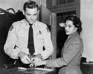Rosa Parks arrested during the Montgomery bus boycott