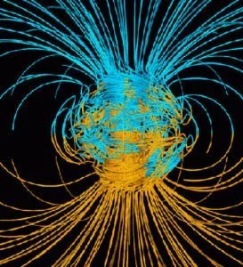 Earth's magnetic field simulation