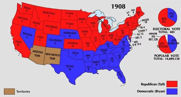 1908 US Presidential Election Map