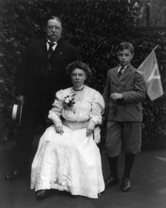 William Howard Taft with wife and son