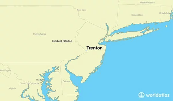 Map showing the location of Trenton