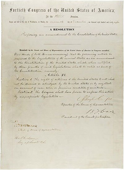 15th Amendment of the US Constitution