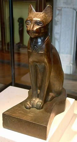 Bronze statue of cat goddess Bastet