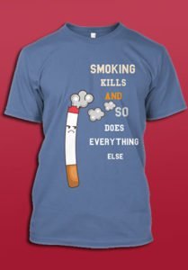 T-Shirt with cigarette and smoke