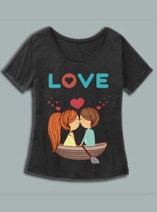 Valentine's Day Love T-Shirt with cute couple
