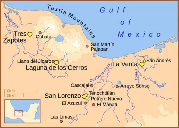 Olmec civilization map