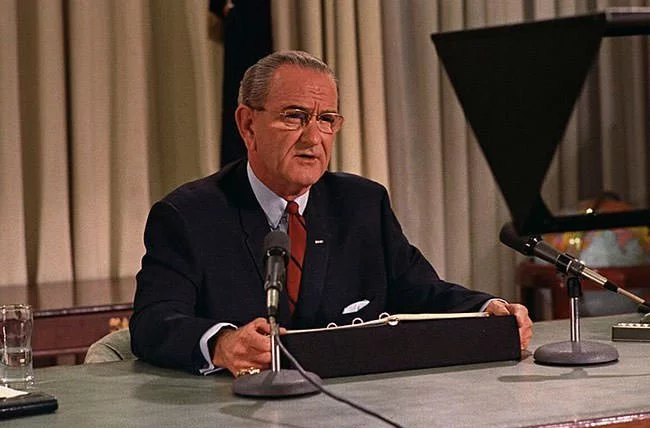 President Johnson on March 31, 1968