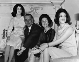 Lyndon B Johnson with his family