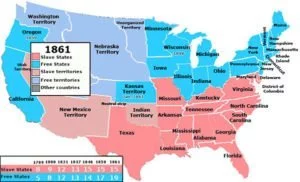 U.S. Slave states and Free states Map