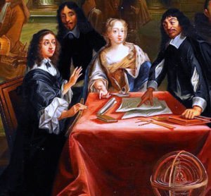 Queen Christina of Sweden with Rene Descartes