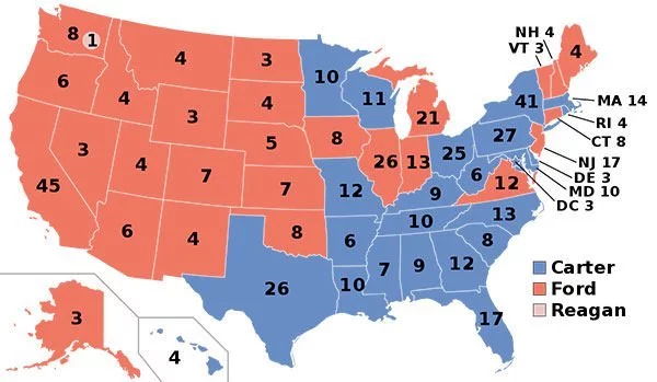 1976 U.S. presidential election map