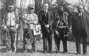 President Coolidge after signing of the Indian Citizenship Act