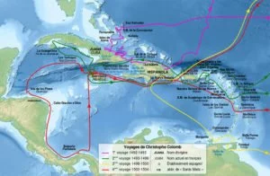 Columbus voyages map