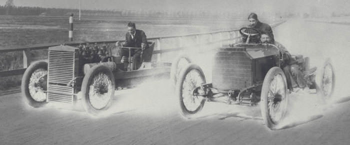 Henry Ford (left) driving the 999