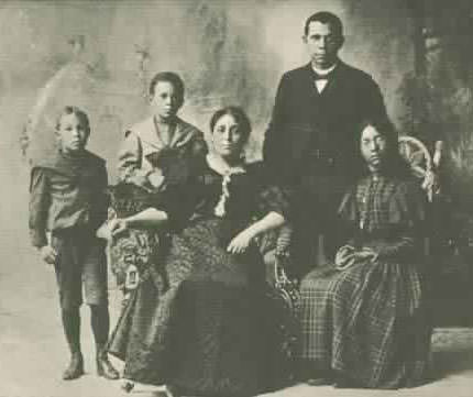 Booker T Washington with his family