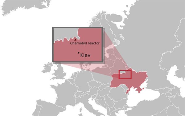 Chernobyl Reactor location