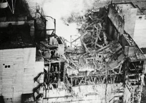 Chernobyl reactor after the explosion