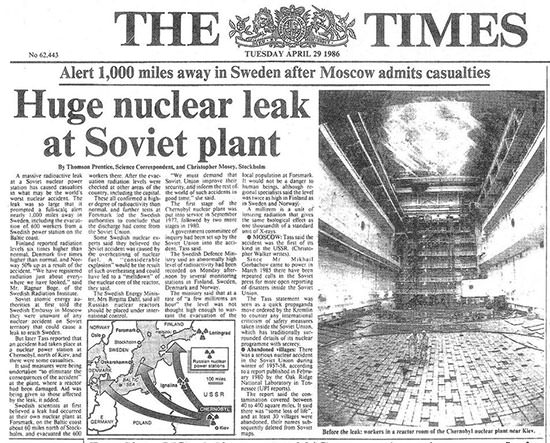 Times report on the Chernobyl Disaster