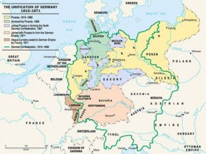Map of Unification of Germany