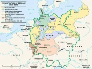Map of Unification of Germany