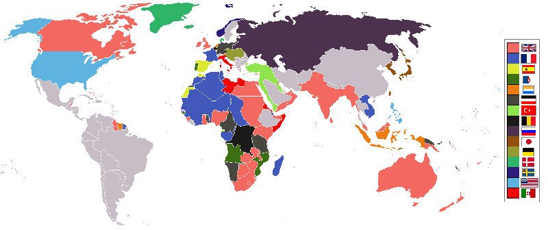 World empires map in 1914