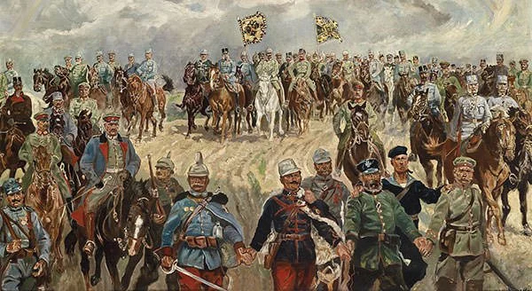 Franz Josef I with military commanders in WW1