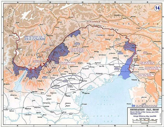 Battles of the Isonzo map