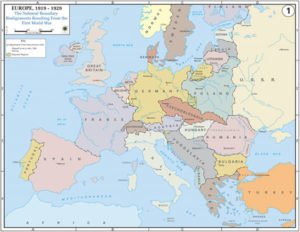 Treaty of Versailles Europe map