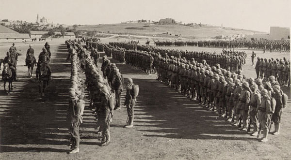 Ottoman officers review troops in Jerusalem