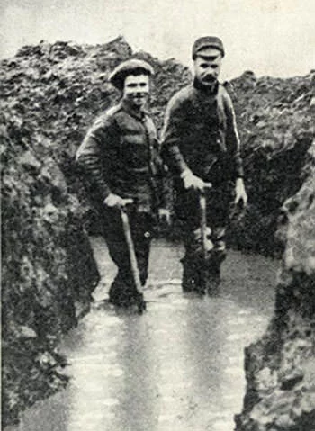 Water-logged trench WW1