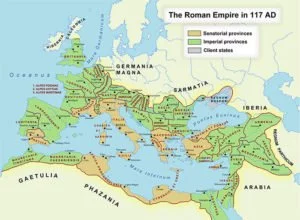 Roman Empire map, 117 CE