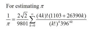 Ramanujan pi formula