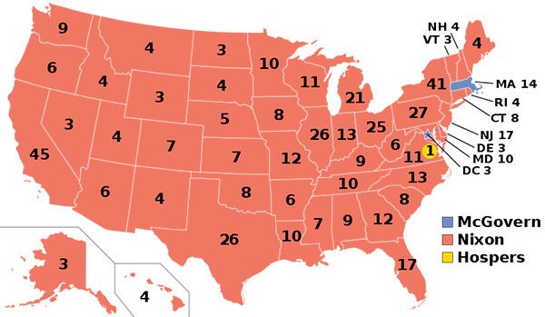 1972 US presidential election map