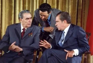 President Nixon with Leonid Brezhnev