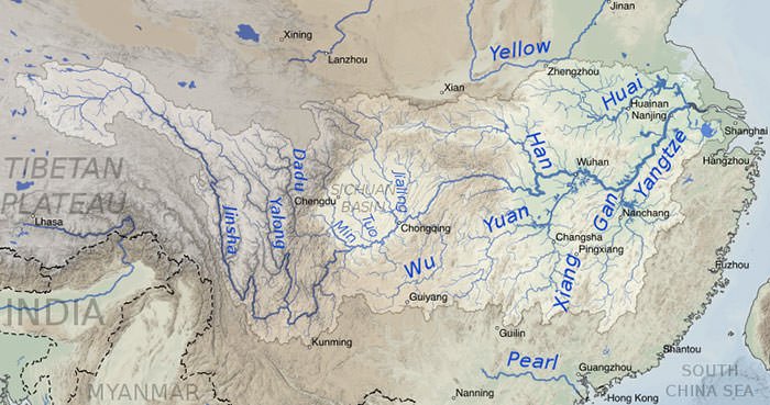 Yangtze River and its major tributaries