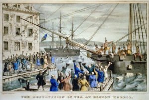 Depiction of Boston Tea Party