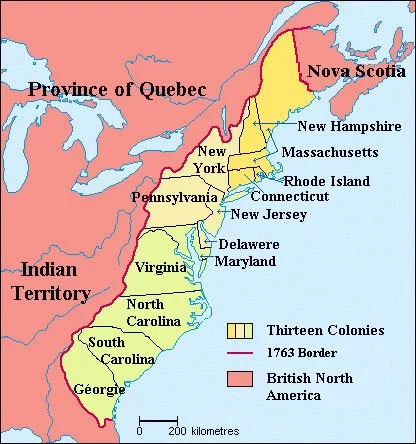British colonies in America Map