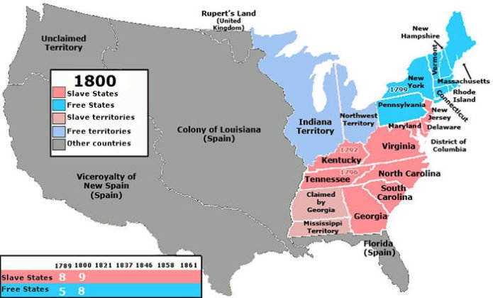 United States Slavery Map 1800 695x420 
