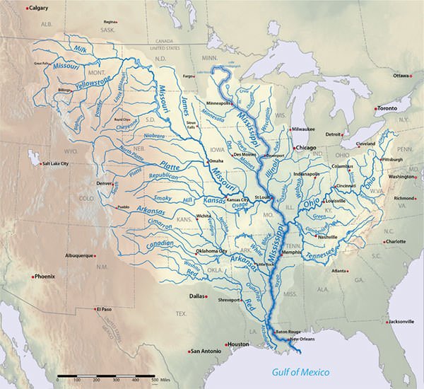 Mississippi River Basin map