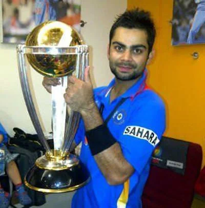 Virat Kolhi 2011 World Cup Trophy