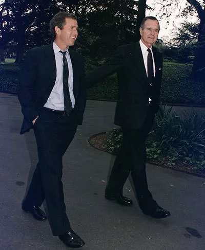 George W Bush with his father
