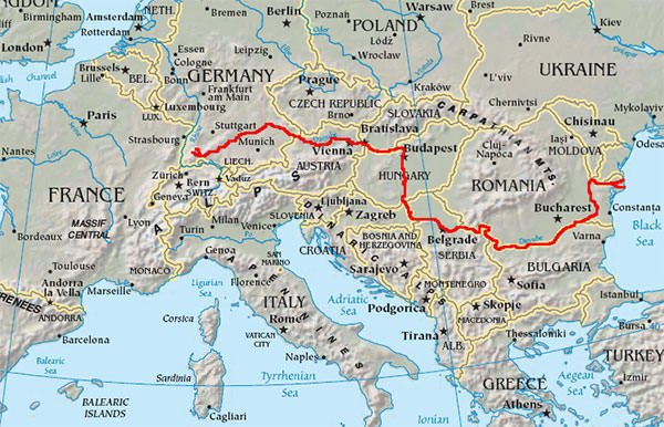 Карта Дуная