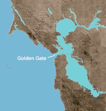 Golden Gate Strait On Map