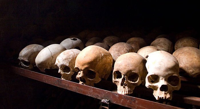Nyamata Genocide Memorial skulls