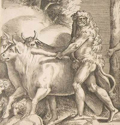 Hercules driving off the cattle of Geryon