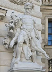 Hercules and Cerberus statue