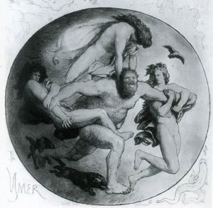 Ymir attacked by Odin, Vili and Ve