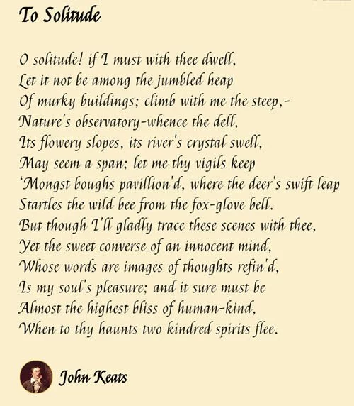 O Solitude by John Keats